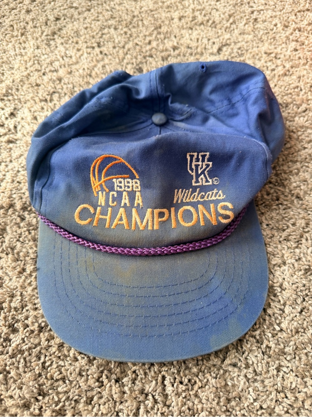 Kentucky Wildcats Blue NCAA Champions Rope-Trim Cap